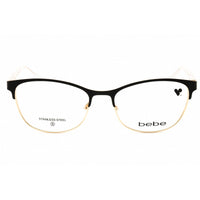 Bebe Women's Eyeglasses - Jet Black/Gold Metal Oval Shape Full Rim Frame | BB5226 001 ,
