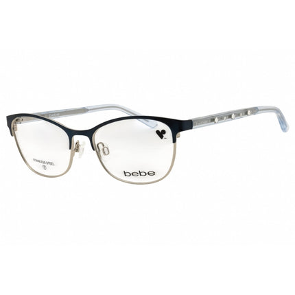 Bebe Women's Eyeglasses - Navy/Silver Metal Oval Shape Full Rim Frame | BB5226 404 ,