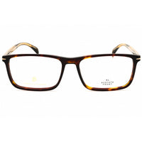 David Beckham Men's Eyeglasses - Havana Acetate Rectangular Frame | DB 1019 0086 00 ,