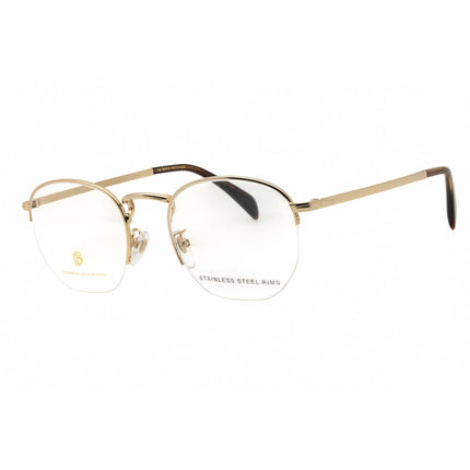 David Beckham Men's Eyeglasses - Gold/Brown Round Half Rim Frame | DB 1087 03CE 00 ,