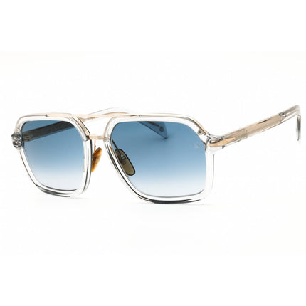 David Beckham Men's Sunglasses - Grey/Gold Plastic Full Rim Frame | DB 7128/S 0FT3 1V ,