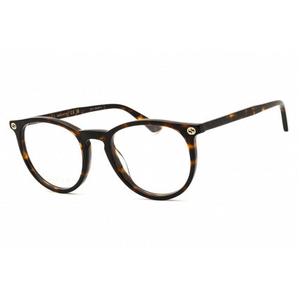 Gucci Women's Eyeglasses - Havana Acetate Round Shape Full Rim Frame | GG0027O 002 ,