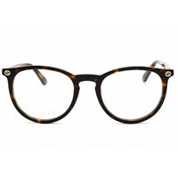 Gucci Women's Eyeglasses - Havana Acetate Round Shape Full Rim Frame | GG0027O 002 ,