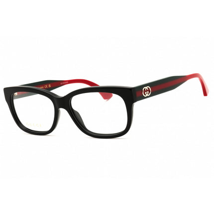 Gucci Women's Eyeglasses - Black/Green/Red Acetate Rectangular Frame | GG0278ON 011 ,