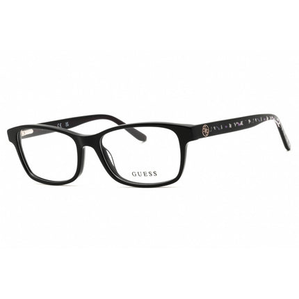 Guess Women's Eyeglasses - Shiny Black Acetate Rectangular Full Rim Frame | GU2874 001 ,
