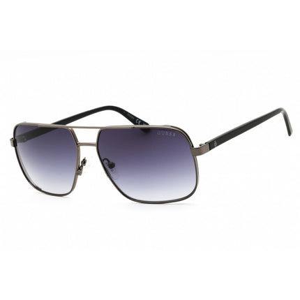 Guess Men's Sunglasses - Shiny Gunmetal/Black Rectangular Full Rim Frame | GU00119 08B ,