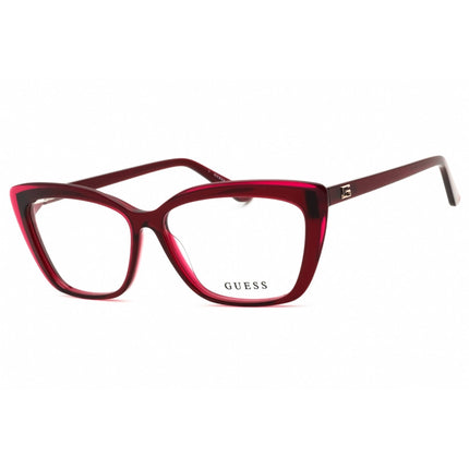 Guess Women's Eyeglasses - Shiny Bordeaux Acetate Cat Eye Full Rim Frame | GU2977 069 ,