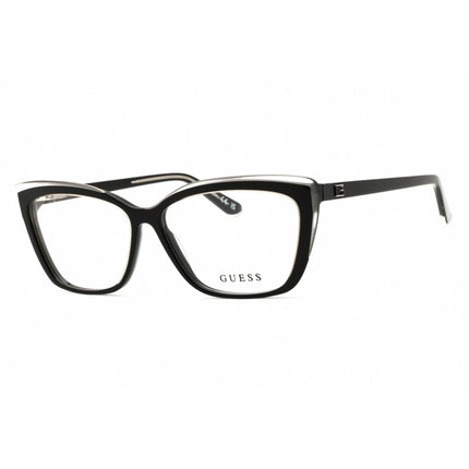 Guess Women's Eyeglasses - Black/Clear Acetate Cat Eye Full Rim Frame | GU2977 005 ,