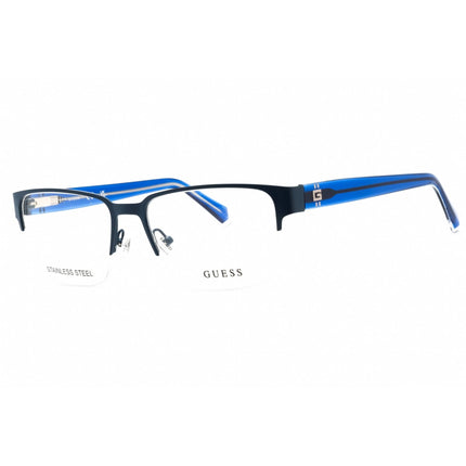 Guess Men's Eyeglasses - Matte Blue Rectangular Half Rim Frame, 55mm | GU50095 091 ,