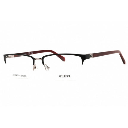 Guess Men's Eyeglasses - Matte Black/Brown Rectangular Half Rim Frame | GU50191 002 ,