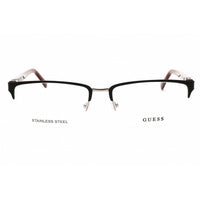 Guess Men's Eyeglasses - Matte Black/Brown Rectangular Half Rim Frame | GU50191 002 ,