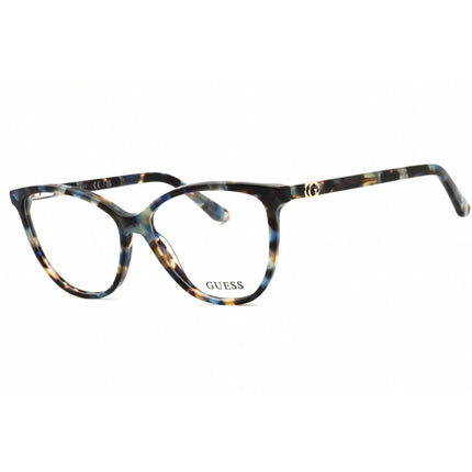 Guess Women's Eyeglasses - Blue Havana Plastic Cat Eye Full Rim Frame | GU50311 092 ,