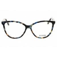 Guess Women's Eyeglasses - Blue Havana Plastic Cat Eye Full Rim Frame | GU50311 092 ,