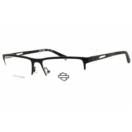 Harley Davidson Men's Eyeglasses - Matte Black Titanium Half Rim Frame | HD50132 002 ,