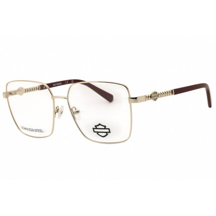 Harley Davidson Men's Eyeglasses - Pale Gold Rectangular Full Rim Frame | HD50150 032 ,