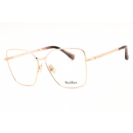 Max Mara Women's Eyeglasses - Shiny Rose Gold Rectangular Full Rim Frame | MM5187 028 ,