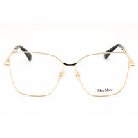 Max Mara Women's Eyeglasses - Pale Gold Metal Rectangular Full Rim Frame | MM5187 032 ,