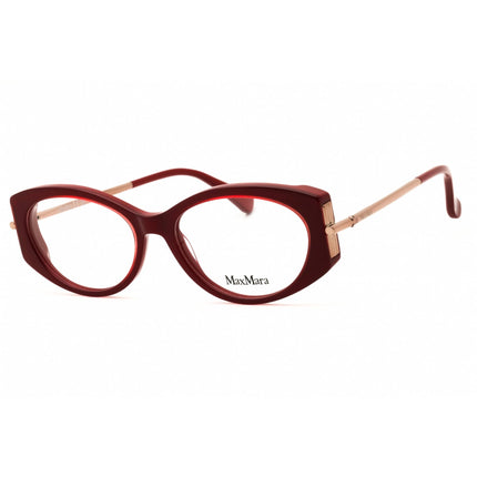 Max Mara Women's Eyeglasses - Shiny Bordeaux Acetate Oval Full Rim Frame | MM5204 069 ,