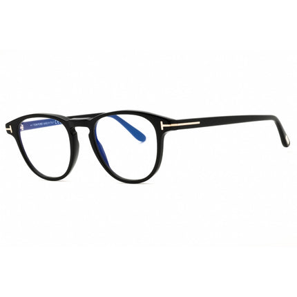 Tom Ford Men's Eyeglasses - Shiny Black Acetate Round Full Rim Frame | FT5899-B 001 ,