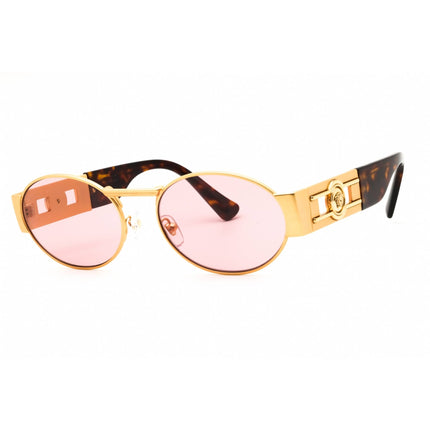 Versace Unisex Sunglasses - Matte Gold Metal Oval Full Rim Frame | 0VE2264 100284 ,