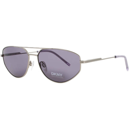 DKNY Women's Sunglasses - Satin Silver/Lilac Geometric Full Rim Frame | DK117S 040 ,