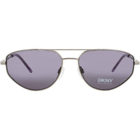 DKNY Women's Sunglasses - Satin Silver/Lilac Geometric Full Rim Frame | DK117S 040 ,