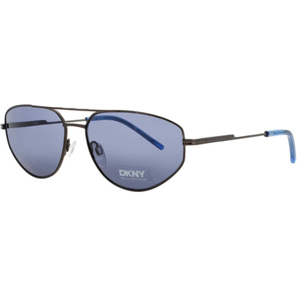 DKNY Women's Sunglasses - Satin Gunmetal/Cobalt Geometric Full Rim Frame | DK117S 070 ,