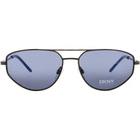 DKNY Women's Sunglasses - Satin Gunmetal/Cobalt Geometric Full Rim Frame | DK117S 070 ,