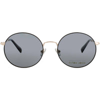 ELTON JOHN Unisex Sunglasses - Black/Gold Metal Round Half Rim Frame | MALIBU 2 SGDBK ,