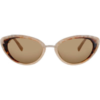 ELTON JOHN Women's Sunglasses - Beige/Stone Cat Eye Half Rim Frame | MATINEE 1 BGETR ,