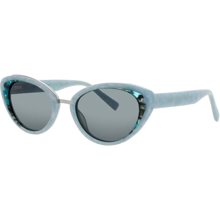 ELTON JOHN Women's Sunglasses - Blue Stone Cat Eye Half Rim Frame | MATINEE 2 BLUTR ,