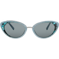 ELTON JOHN Women's Sunglasses - Blue Stone Cat Eye Half Rim Frame | MATINEE 2 BLUTR ,