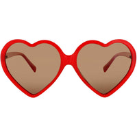 ELTON JOHN Women's Sunglasses - Red Acetate Heart Full Rim Frame | DGBYHEART 7 RED ,