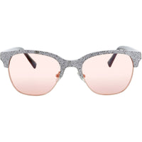 ELTON JOHN Women's Sunglasses - Silver Glitter Round Full Rim Frame | BEEHIVE 2 GLDGL ,