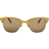 ELTON JOHN Women's Sunglasses - Gold Glitter Round Full Rim Frame | BEEHIVE 3 SLVGL ,