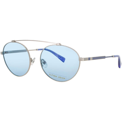 ELTON JOHN Women's Sunglasses - Silver/Blue Glitter Full Rim Frame | DREAMER 3 SLV ,