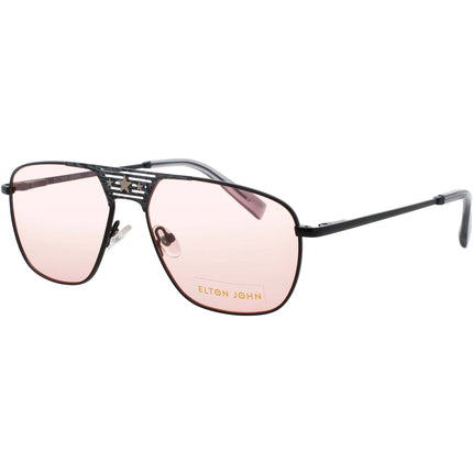 ELTON JOHN Women's Sunglasses - Matte Black Aviator Full Rim Frame | CONCORDE2 KBPAY ,