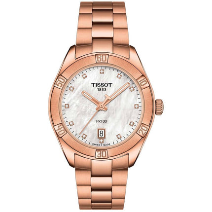Tissot Women's Watch - PR 100 Sport Chic Quartz Rose Gold Bracelet | T1019103311600 ,