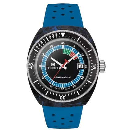 Tissot Unisex Watch - Sideral Automatic Black and Blue Dial Strap | T1454079705701 ,