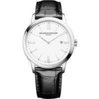 Baume & Mercier Men's Watch - Classima White Dial Black Leather Strap | M0A10414 ,