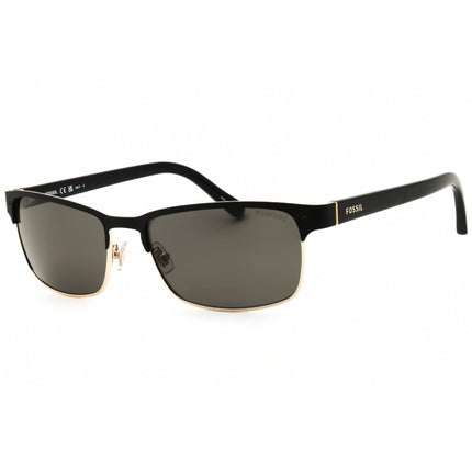 Fossil Men's Sunglasses - Black/Gold Rectangular Full Rim Frame | FOS 3000/P/S 0807 M9 ,