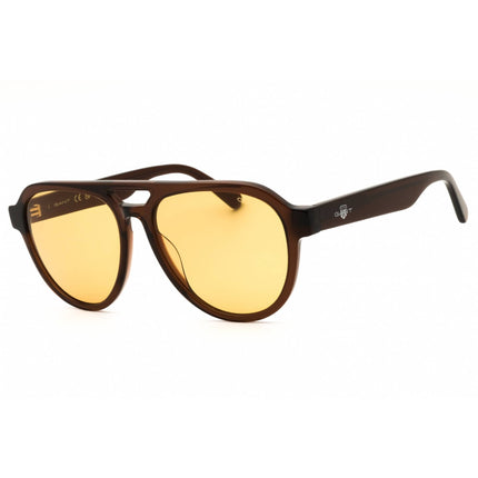 Gant Men's Sunglasses - Shiny Dark Brown Acetate Aviator Full Rim Frame | GA00010 48E ,