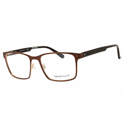Gant Men's Eyeglasses - Matte Dark Brown Metal Rectangular Full Rim Frame | GA3109 049 ,