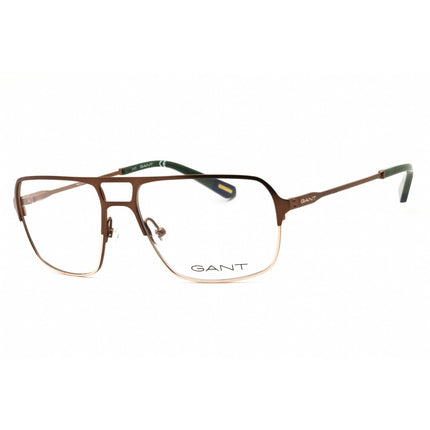 Gant Men's Eyeglasses - Matte Light Brown Metal Oval Shape Full Rim Frame | GA3126 046 ,