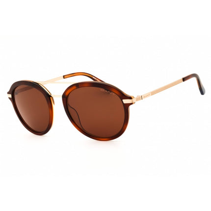 Gant Men's Sunglasses - Havana/Gold Acetate Round Shape Full Rim Frame | GA7100 56E ,