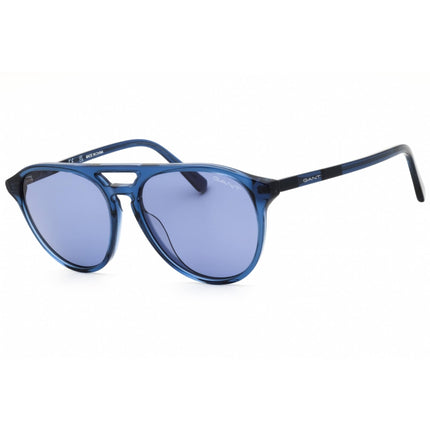 Gant Men's Sunglasses - Shiny Blue Acetate Round Shape Full Rim Frame | GA7223 90V ,