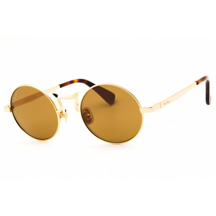 Max Mara Women's Sunglasses - Shiny Deep Gold Metal Round Full Rim Frame | MM0127 30L ,