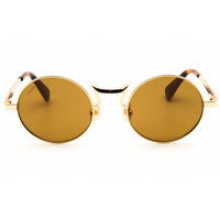 Max Mara Women's Sunglasses - Shiny Deep Gold Metal Round Full Rim Frame | MM0127 30L ,