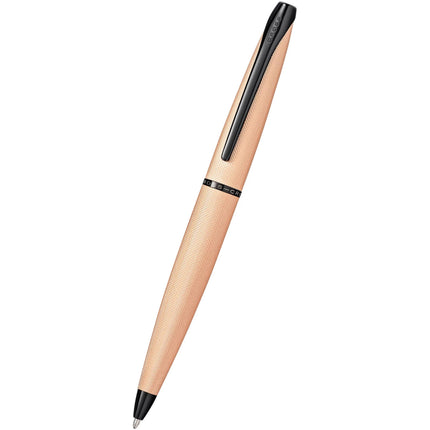 Cross ATX 882-42 Brushed Rose Gold Ballpoint Pen, Diamond-Pattern Engraved Design ,