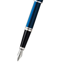 Cross AT0666-9FS Coventry Blue Lacquer Fine Nib Fountain Pen Black Ink ,